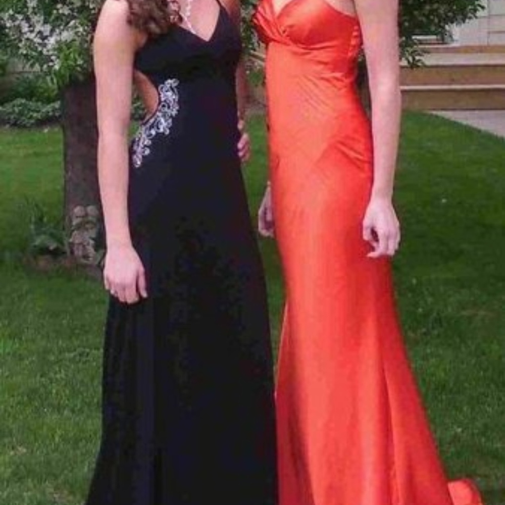 Long Black Gown With Open Back